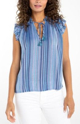 flutter slv ruffled woven top