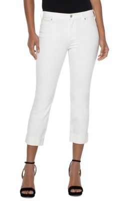 charlie crop wide rolled cuff 24in ins white