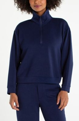 half zip popover long sleeve top