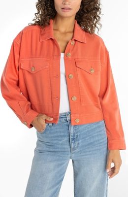oversized cropped denim jkt