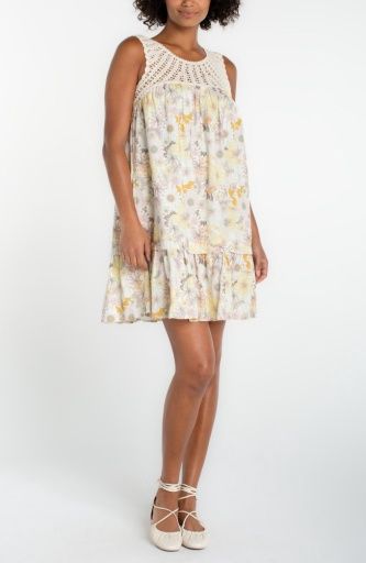 slvless woven dress w/crochet, Size: XS