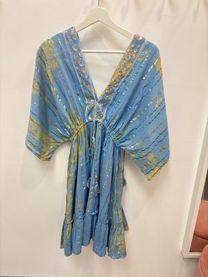 Kimono Dress with Beads Blue