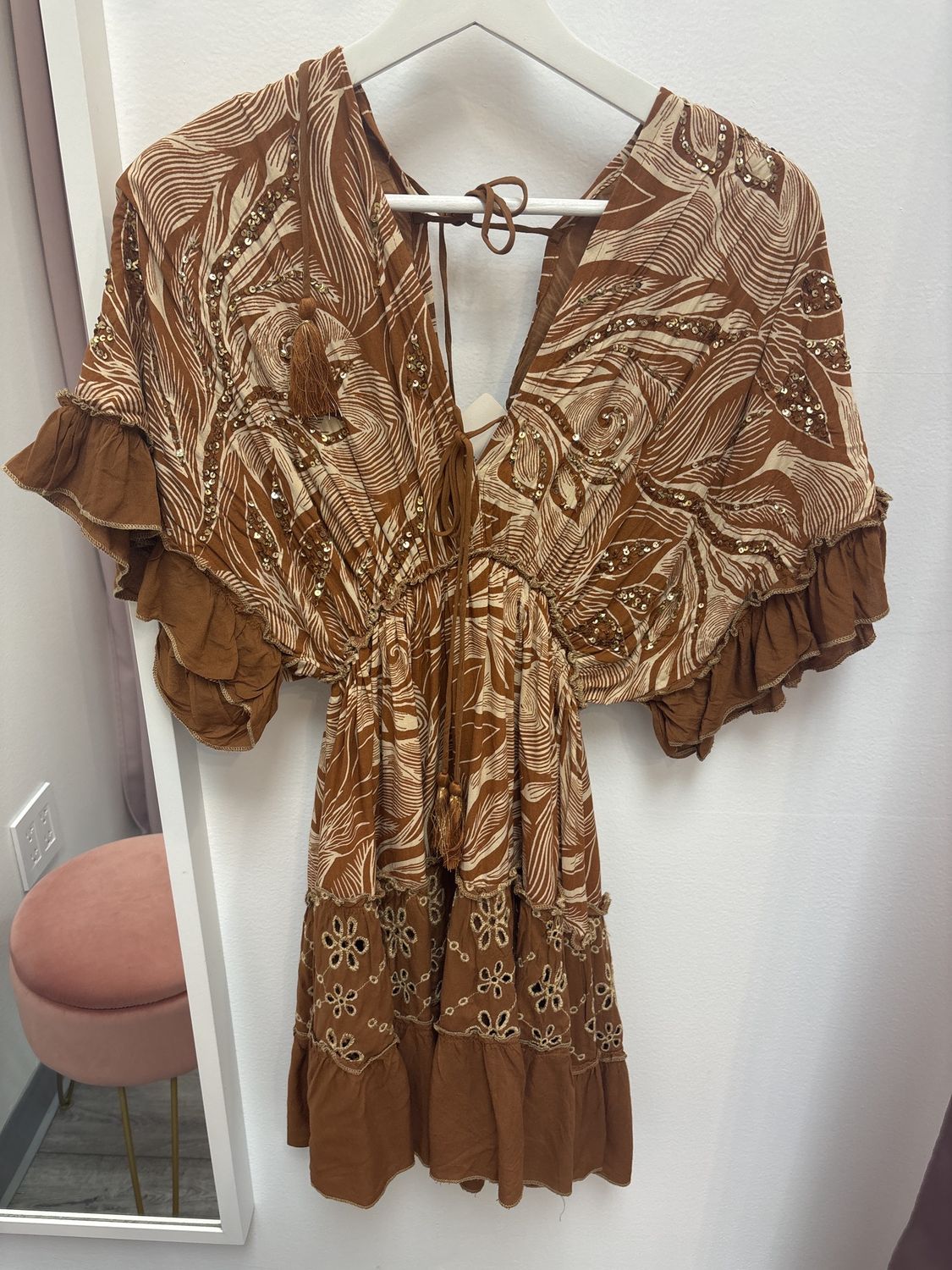 Cinnamon Foil Dress