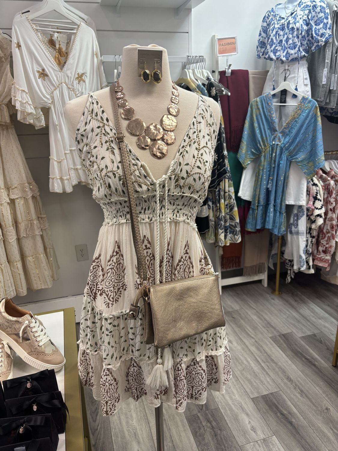 Cream sleeveless dress