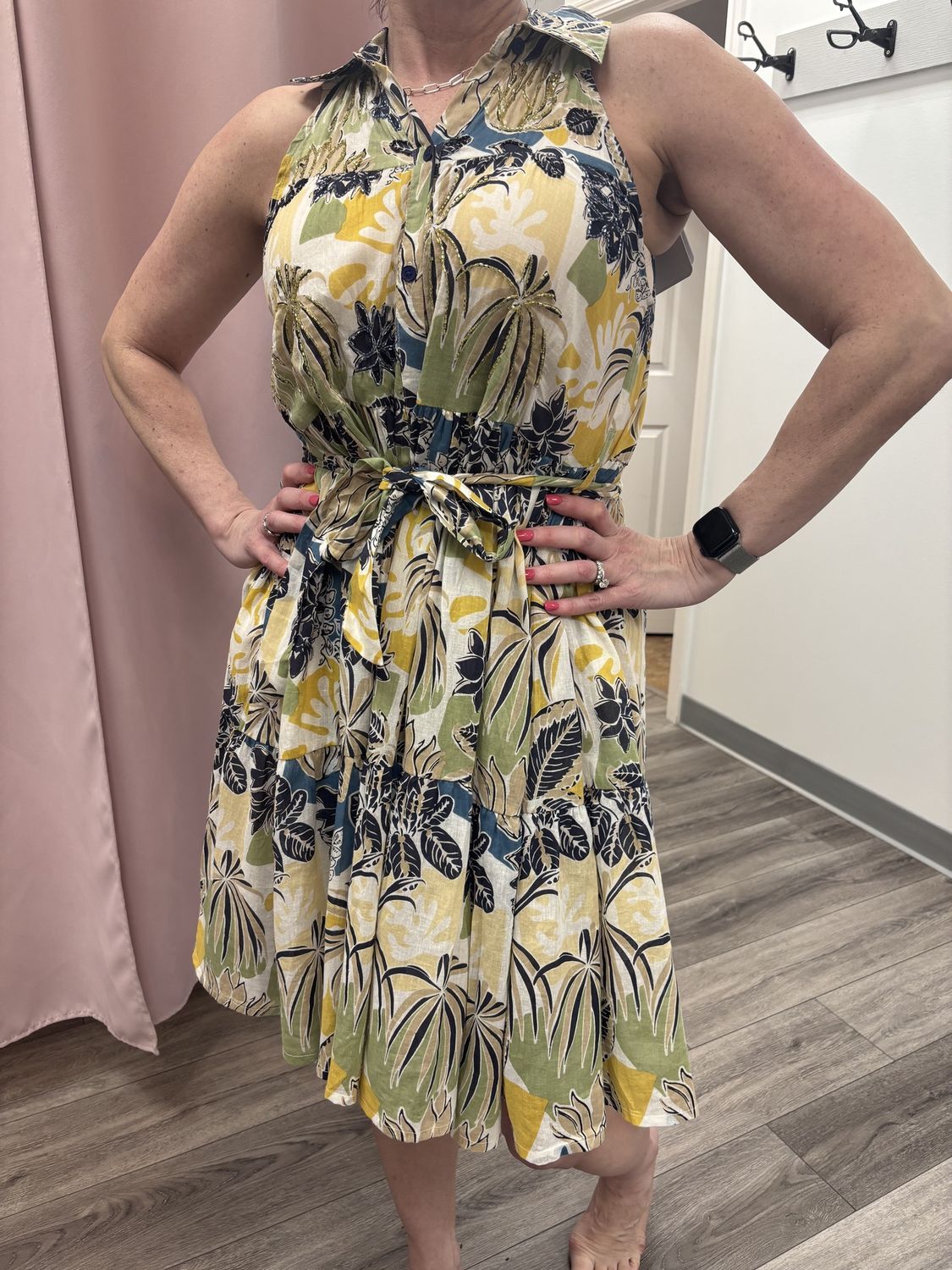 Sleeveless Printed Dress