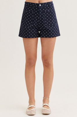 Navy Shorts with Polka Dots
