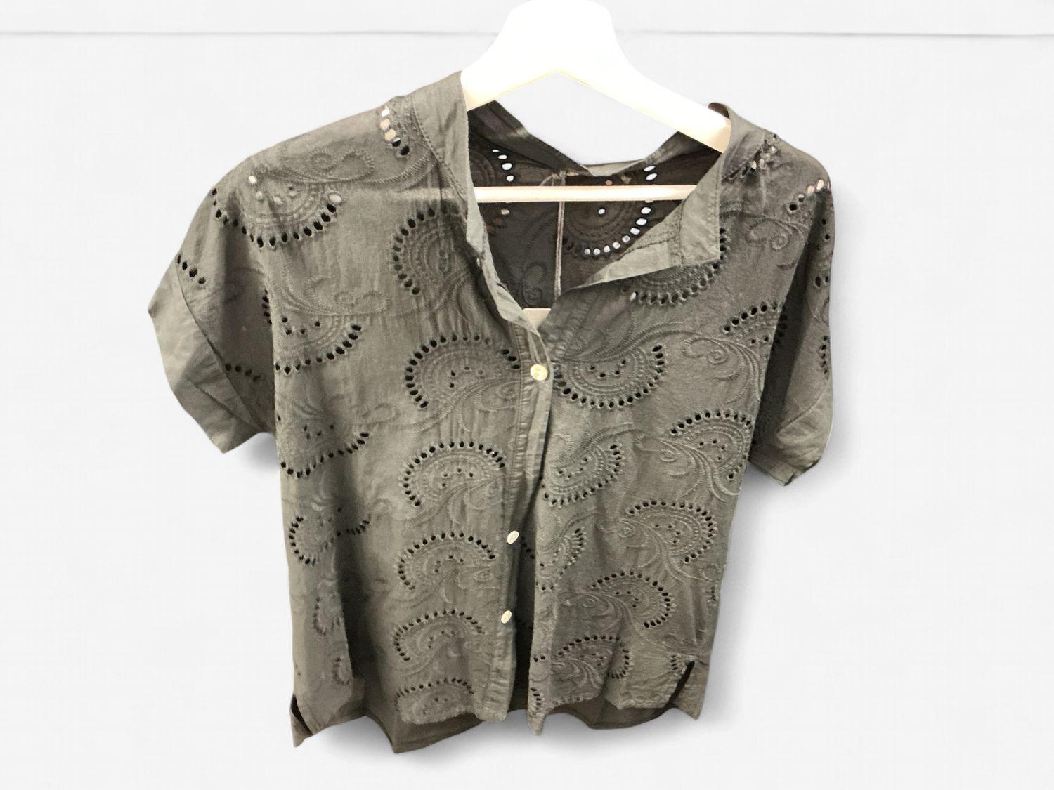 Black Eyelet Top, Size: XSmall