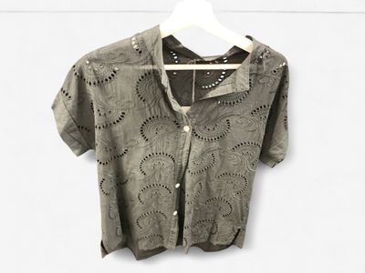 Black Eyelet Top