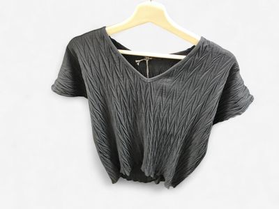Navy Wavy Top