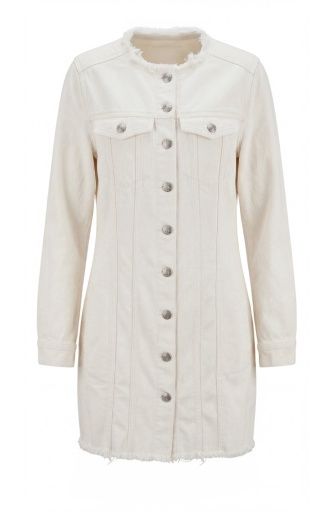 collarless trucker dress, Size: XS