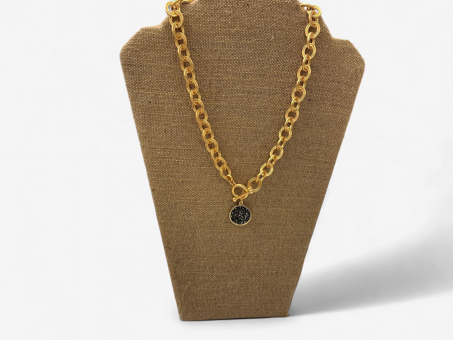 N628928 black cluster charm necklace