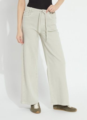 nellie drawstring wide leg denim, Size: M