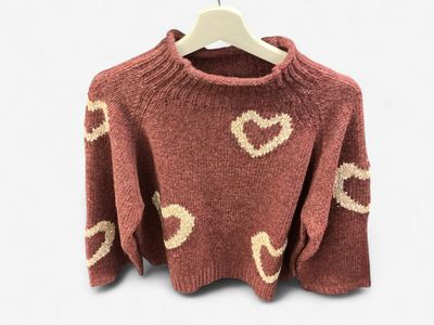 Heart Sweater Merlot