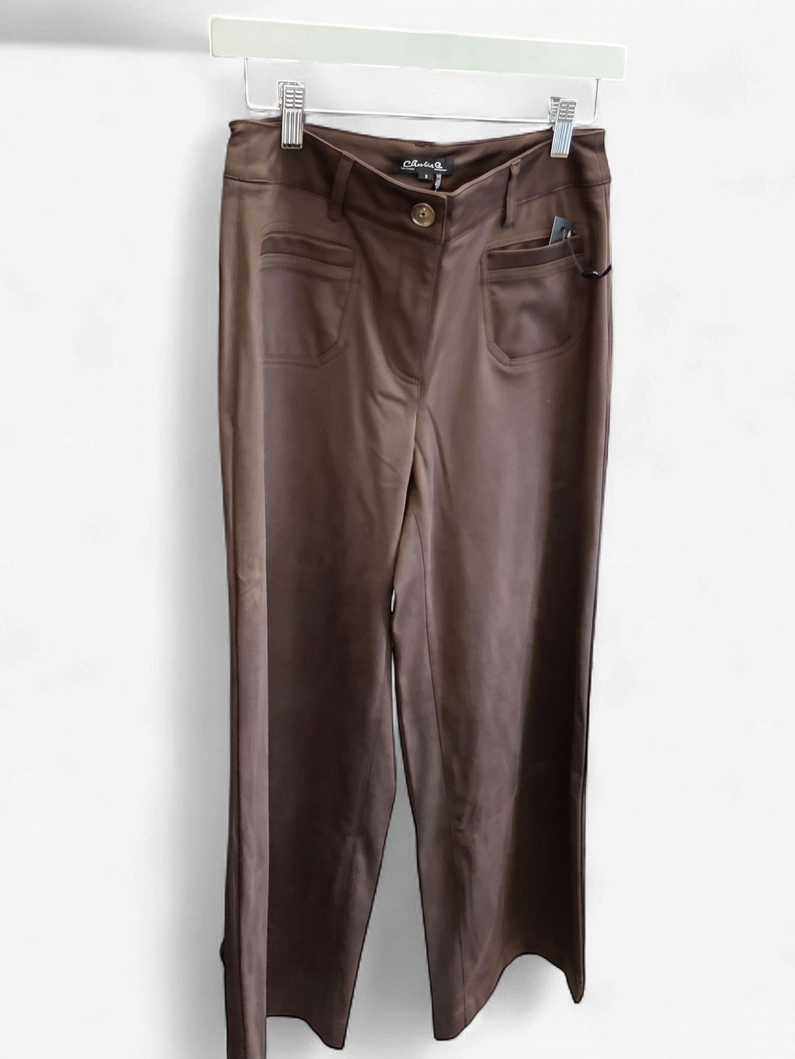 Cropped Wide Leg Pant Coffee, Size: 4