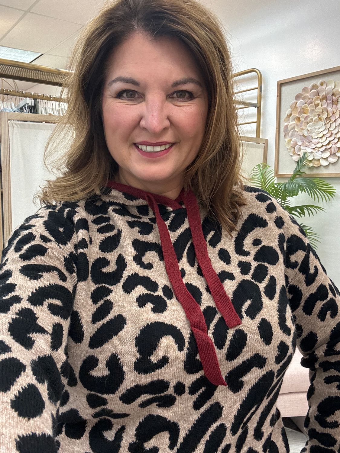 Animal print coated sweater, Size: XSmall
