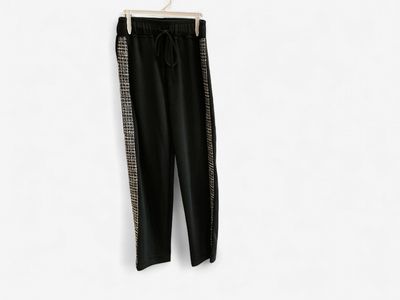 Black Tweed Scuba Pants