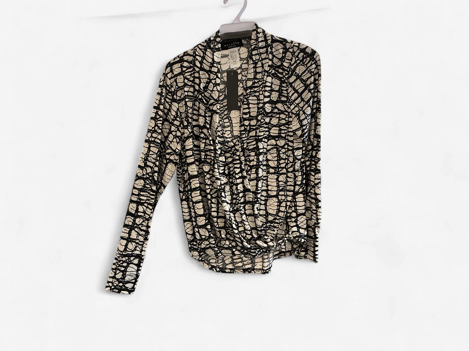 Snakeskin Surplice Top