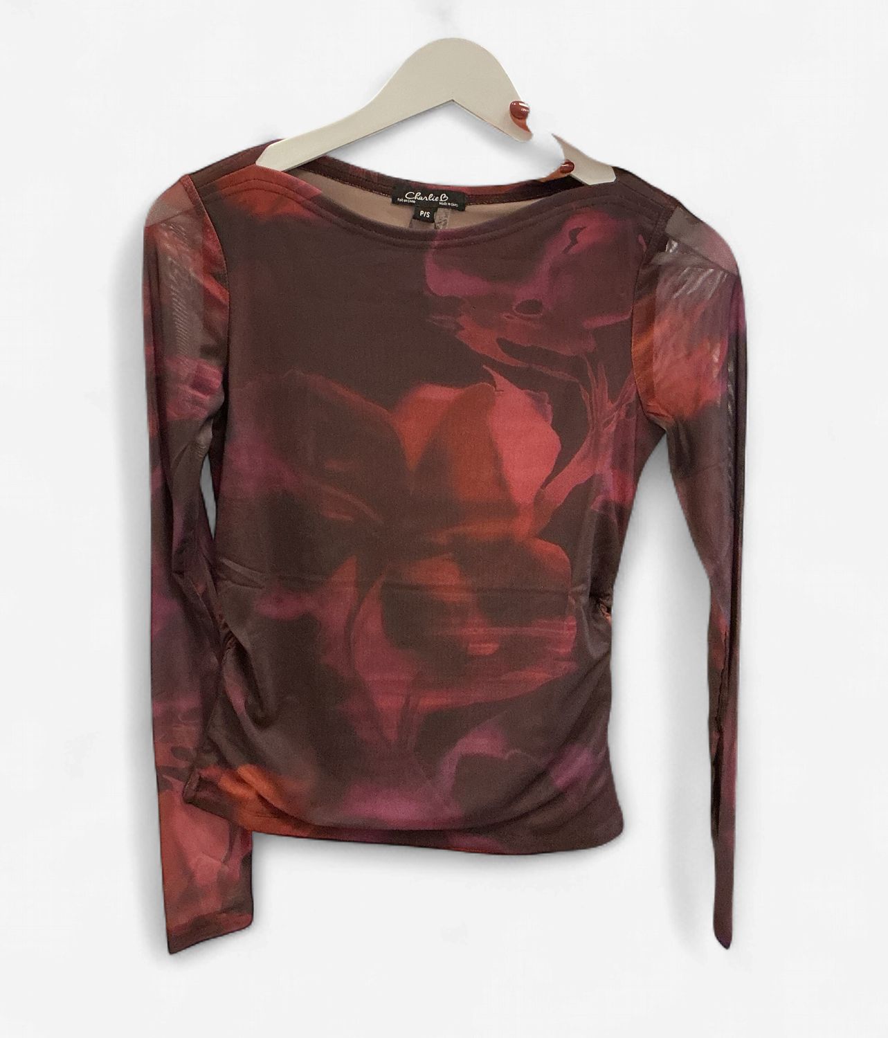 Merlot flocked long sleeve jersey