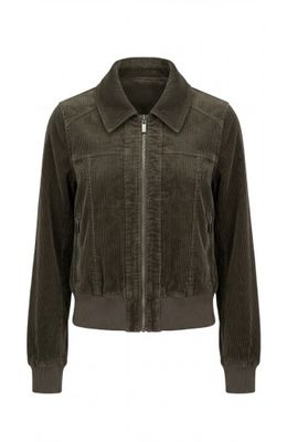 zip front collared bomber jacket