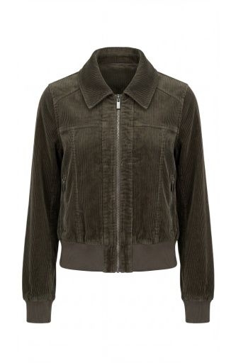 zip front collared bomber jacket, Size: XS