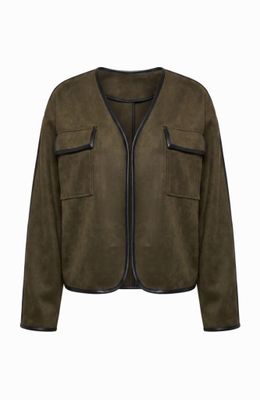 relaxed open front jacket