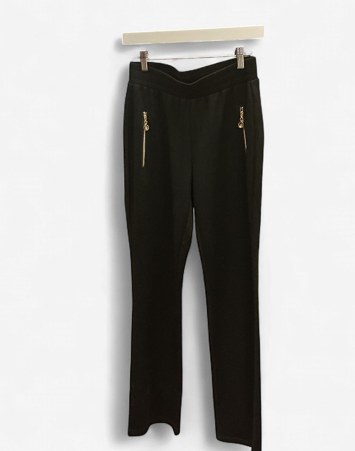 Black Ladies Pants w Gold Zipper, Size: XSmall