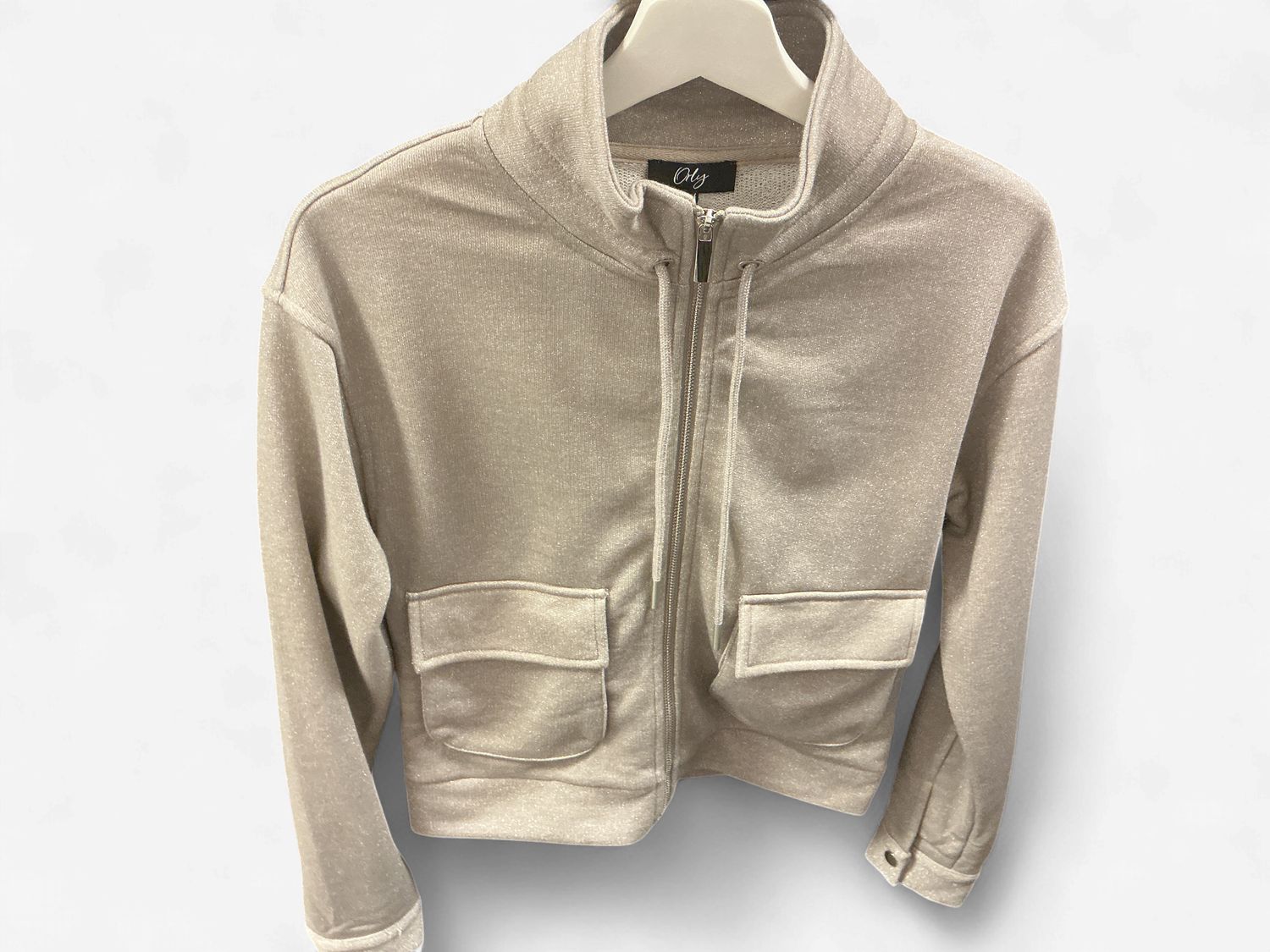 Gold Lurex Zip Up Jacket, Size: XSmall
