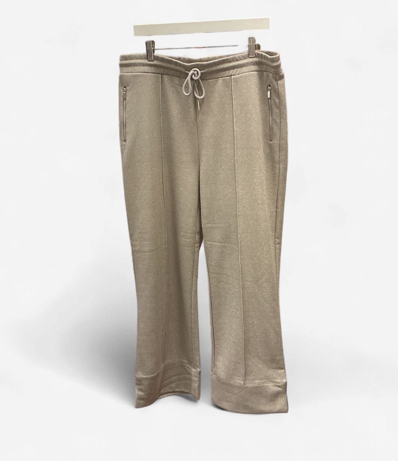 Gold Lurex Jogger Pants, Size: XSmall