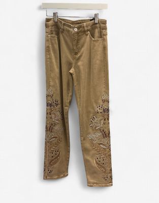 Tan Jeans w Embellishment 28”