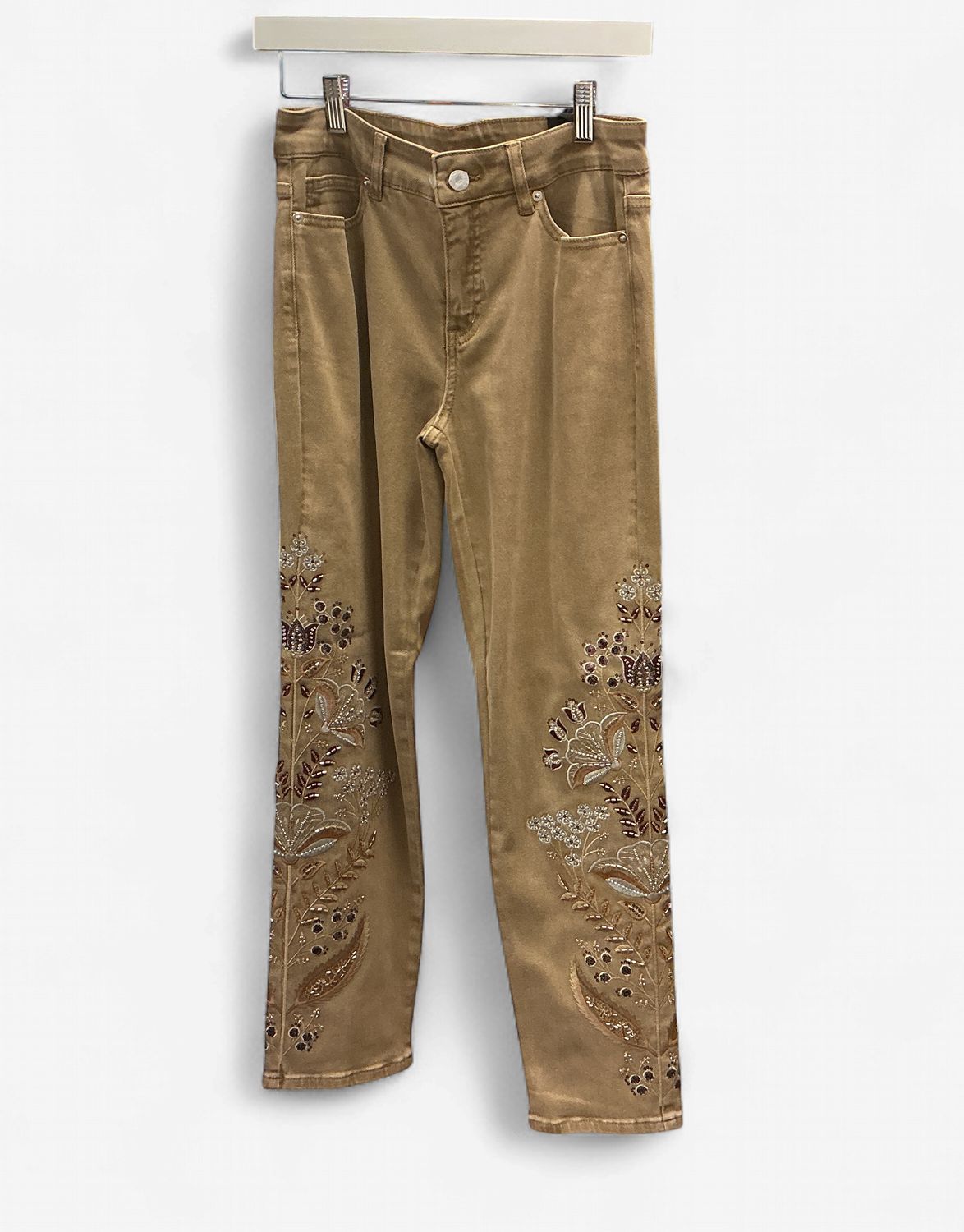 Tan Jeans w Embellishment 28”, Size: 2