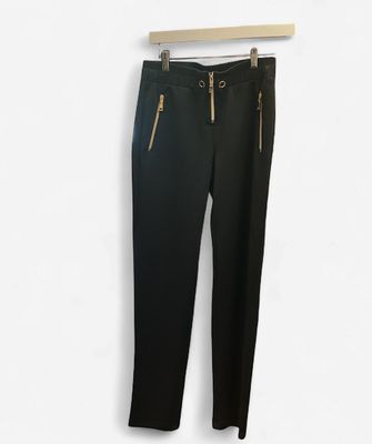 Black Scuba Pants w Grommet and Zippers