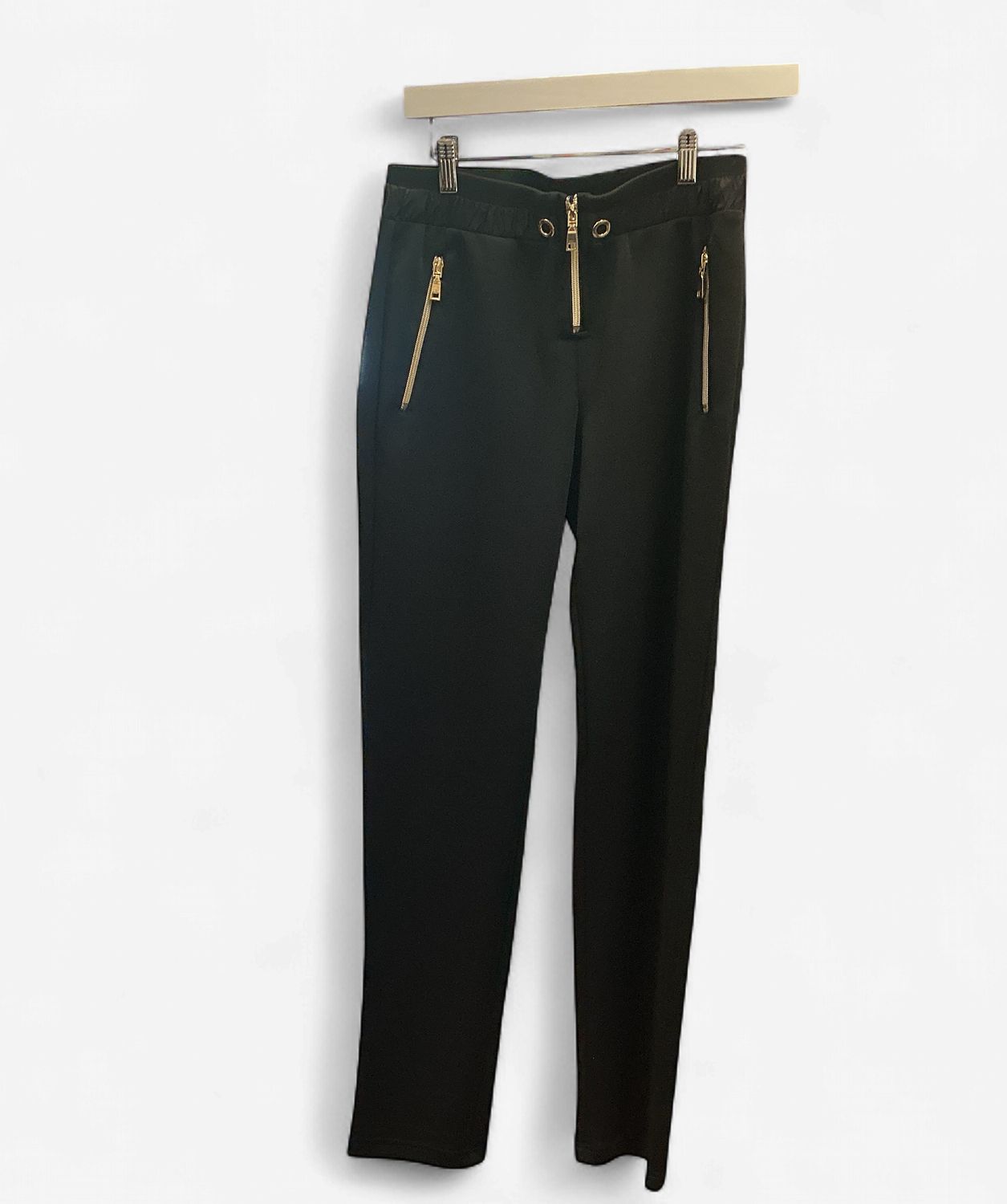 Black Scuba Pants w Grommet and Zippers, Size: XSmall