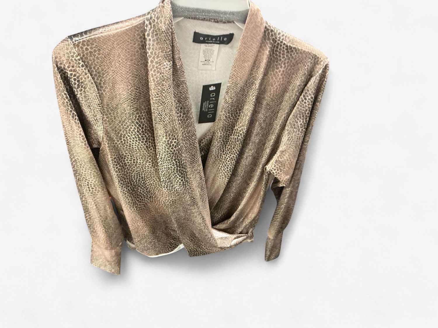 Snakeskin Long Sleeve Blouse, Size: Small