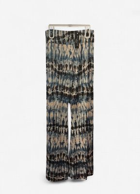 Blue Brown Printed Palazzo Pants