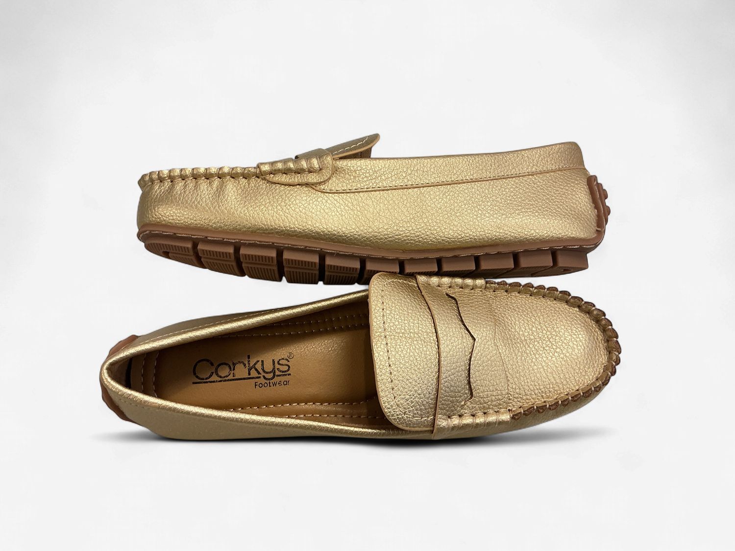 Gold Loafers, Size: 7