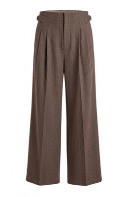hr pleated wide leg trouser w/ s/tabs- 31' in
