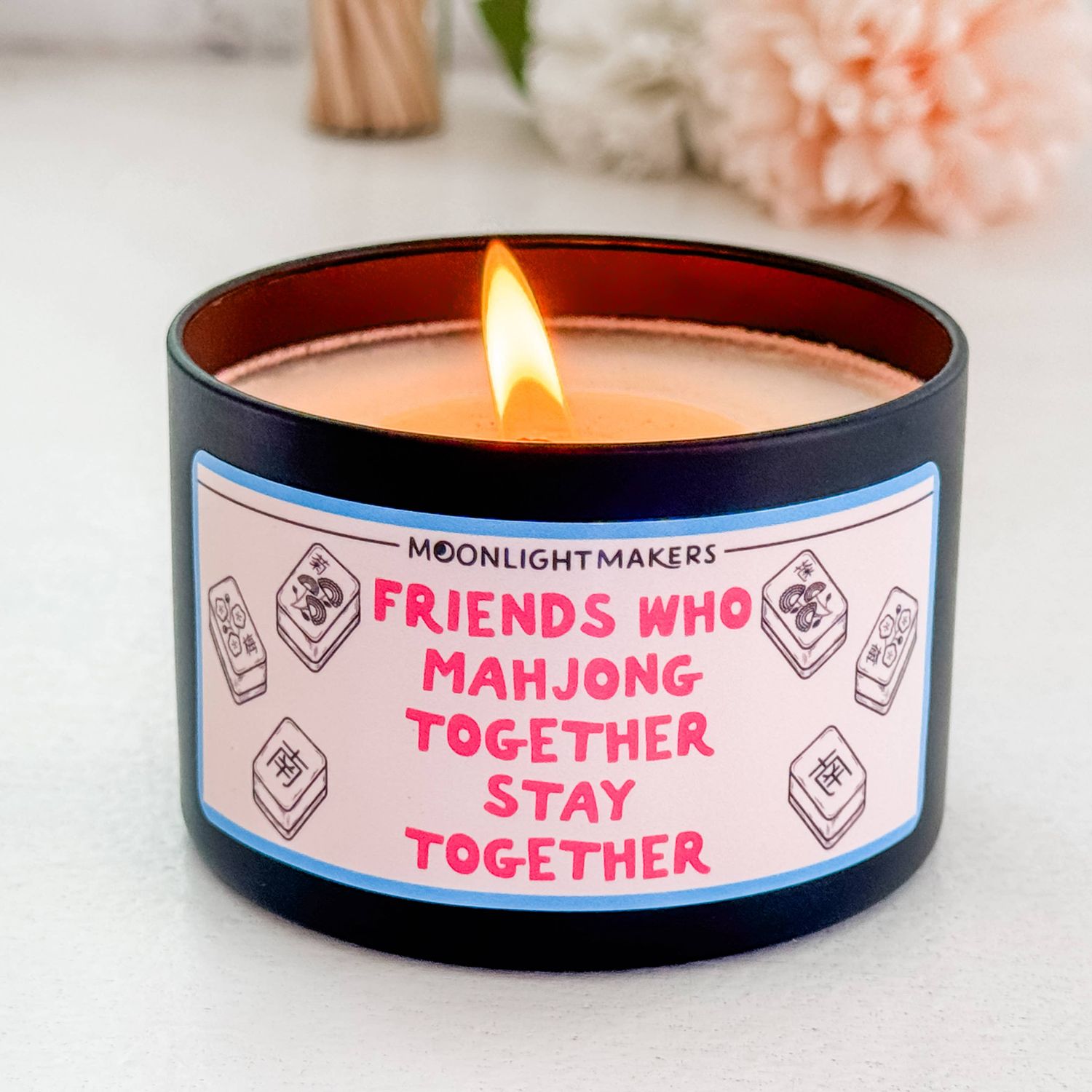 Friends Who Mahjong Together 8oz Soy Candle - Mahjong Gift, Scent: Lavender Driftwood