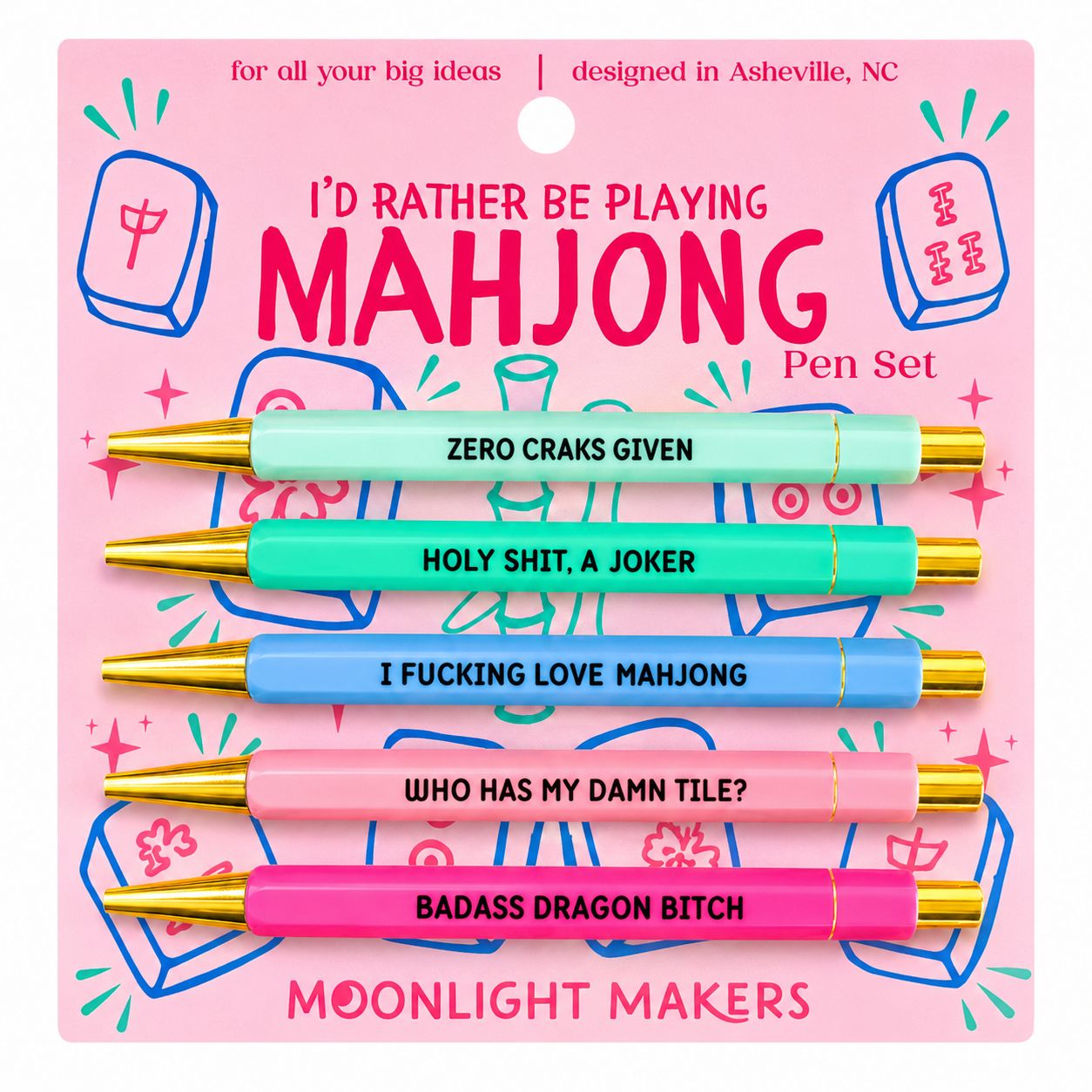 I'd Rather Be Playing Mahjong - Pen Set - Funny Gift