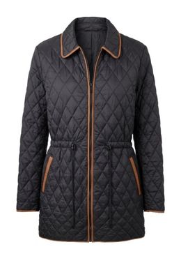 zip front quilted cost w/ cinched waist