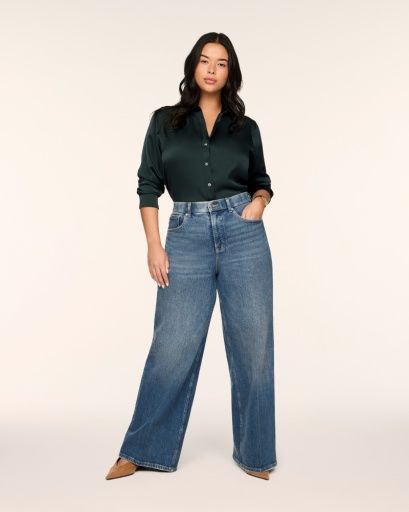 spanxshape™ authentic 360 wide leg jeans, Size: Small