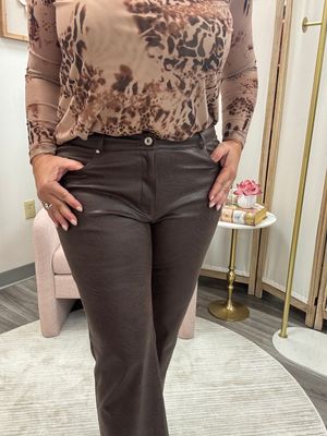 Vegan Leather Chocolate Mocha Pants