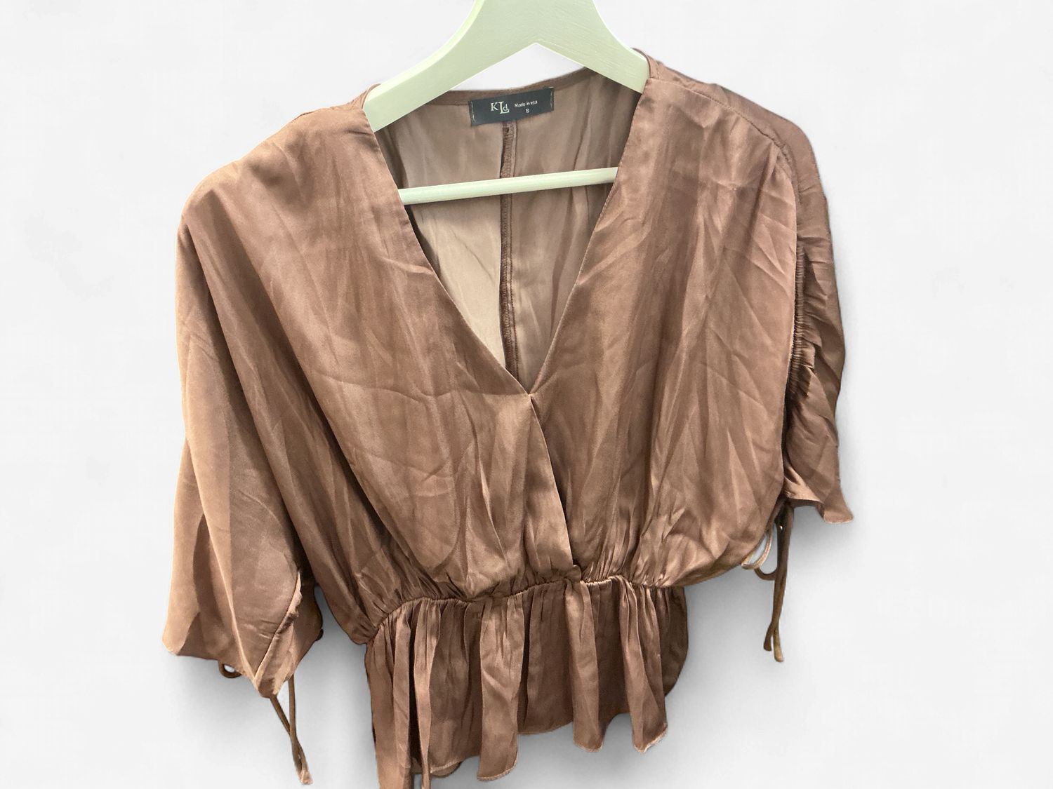 Satin VNeck Blouse