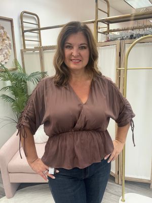 Satin VNeck Blouse