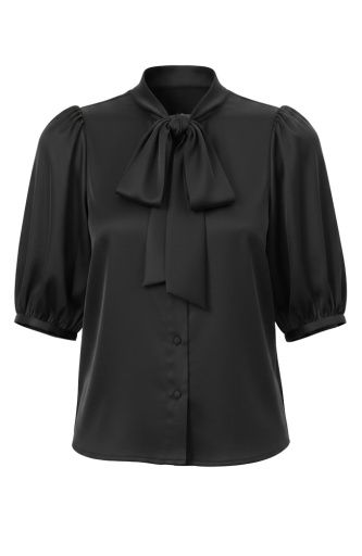 elbow length puff slv btn frnt wvn top, Size: XS