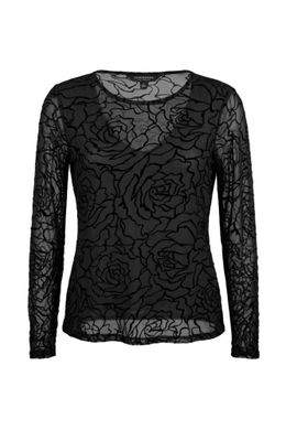 long slv layered knit top w v detail