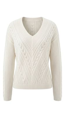 long slv vneck drop shoulder sweater
