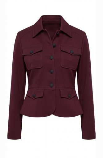 peplum jacket, Colour: dark oxblood, Size: XS