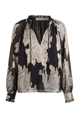 long slv woven top w ties
