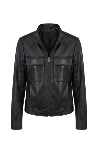 zip front moto jacket w/ buckle, Size: XS