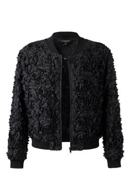 long slv full zip woven bomber jacket